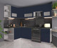 Миниатюра изображения товара Кухонный гарнитур Интерлиния Мила Матте 1.5x2.5 Б левая (индиго/индиго глянец/кастилло темный)