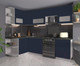 Миниатюра изображения товара Кухонный гарнитур Интерлиния Мила Матте 1.5x2.6 Б левая (индиго/индиго глянец/кастилло темный)