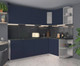 Миниатюра изображения товара Кухонный гарнитур Интерлиния Мила Матте 1.5x2.4 А правая (индиго/индиго глянец/кастилло темный)