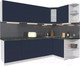 Миниатюра изображения товара Кухонный гарнитур Интерлиния Мила Матте 1.5x2.6 А правая (индиго/индиго глянец/кастилло темный)