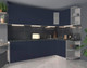 Миниатюра изображения товара Кухонный гарнитур Интерлиния Мила Матте 1.5x2.6 А правая (индиго/индиго глянец/кастилло темный)