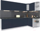 Миниатюра изображения товара Кухонный гарнитур Интерлиния Мила Матте 1.5x2.9 А правая (индиго/индиго глянец/кастилло темный)