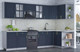 Миниатюра изображения товара Кухонный гарнитур Интерлиния Мила Шато 1.5x3.1 правая (индиго/индиго/опал светлый)