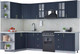 Миниатюра изображения товара Кухонный гарнитур Интерлиния Мила Шато 1.7x2.9 левая (индиго/индиго/опал светлый)