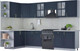 Миниатюра изображения товара Кухонный гарнитур Интерлиния Мила Шато 1.7x3.1 левая (индиго/индиго/опал светлый)