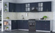 Миниатюра изображения товара Кухонный гарнитур Интерлиния Мила Шато 1.7x3.2 левая (индиго/индиго/опал светлый)