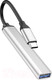 Миниатюра изображения товара USB-хаб Hoco HB26 Type-C на USB3.0+3xUSB2.0 (серебристый)