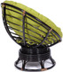 Миниатюра изображения товара Кресло-качалка Tetchair Papasan W 23/01 B с подушкой (античный черно-коричневый/флок олива 23)