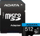 Миниатюра изображения товара Карта памяти A-data microSDXC 512GB + адаптер (AUSDX512GUICL10A1-RA1)