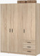 Миниатюра изображения товара Шкаф Involux Престон 226H012 (сонома/белый)