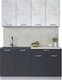 Миниатюра изображения товара Кухонный гарнитур Интерлиния Мила Лайт 1.6 (бетон лайт/антрацит/опал светлый)