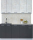 Миниатюра изображения товара Кухонный гарнитур Интерлиния Мила Лайт 1.7-60 (бетон лайт/антрацит/опал светлый)