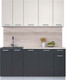 Миниатюра изображения товара Кухонный гарнитур Интерлиния Мила Лайт 1.7-60 (персидский жемчуг/антрацит/травертин серый)