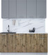 Миниатюра изображения товара Кухонный гарнитур Интерлиния Мила Лайт 1.8-60 (серебристый/дуб веллингтон/белый гранит)