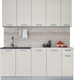 Миниатюра изображения товара Кухонный гарнитур Интерлиния Мила Лайт 1.9 (персидский жемчуг/персидский жемчуг/травертин серый)