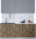 Миниатюра изображения товара Кухонный гарнитур Интерлиния Мила Лайт 1.9 (серебристый/дуб веллингтон/белый гранит)