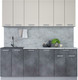 Миниатюра изображения товара Кухонный гарнитур Интерлиния Мила Лайт 2.0-60 (персидский жемчуг/бетон портленд/серый каспий)