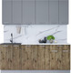 Миниатюра изображения товара Кухонный гарнитур Интерлиния Мила Лайт 2.0-60 (серебристый/дуб веллингтон/белый гранит)