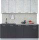 Миниатюра изображения товара Кухонный гарнитур Интерлиния Мила Лайт 2.0 (бетон лайт/антрацит/опал светлый)