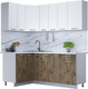 Миниатюра изображения товара Кухонный гарнитур Интерлиния Мила Лайт 1.2x1.9 (белый платинум/дуб веллингтон/белый гранит)