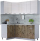 Миниатюра изображения товара Кухонный гарнитур Интерлиния Мила Лайт 1.2x1.9 (вудлайн кремовый/дуб веллингтон/серый каспий)