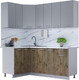 Миниатюра изображения товара Кухонный гарнитур Интерлиния Мила Лайт 1.2x1.9 (серебристый/дуб веллингтон/белый гранит)