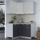 Миниатюра изображения товара Кухонный гарнитур Интерлиния Мила Лайт 1.2x1.3 (бетон лайт/антрацит/опал светлый)