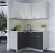 Миниатюра изображения товара Кухонный гарнитур Интерлиния Мила Лайт 1.2x1.4 (бетон лайт/антрацит/опал светлый)