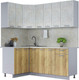 Миниатюра изображения товара Кухонный гарнитур Интерлиния Мила Лайт 1.2x1.9 (бетон лайт/дуб золотой/опал светлый)