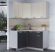Миниатюра изображения товара Кухонный гарнитур Интерлиния Мила Лайт 1.2x1.4 (персидский жемчуг/антрацит/травертин серый)