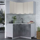 Миниатюра изображения товара Кухонный гарнитур Интерлиния Мила Лайт 1.2x1.3 (персидский жемчуг/бетон портленд/серый каспий)