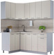 Миниатюра изображения товара Кухонный гарнитур Интерлиния Мила Лайт 1.2x1.9 (персидский жемчуг/персидский жемчуг/травертин серый)