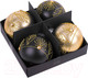 Миниатюра изображения товара Набор шаров новогодних Золотая сказка Yin-Yang / 591995 (4шт, черный/золото)