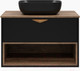 Миниатюра изображения товара Тумба под умывальник Brevita Bergen 80 / BER-07080-19-02-1Я (черный/темное дерево)