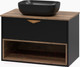 Миниатюра изображения товара Тумба под умывальник Brevita Bergen 80 / BER-07080-19-02-1Я (черный/темное дерево)