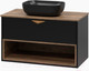 Миниатюра изображения товара Тумба под умывальник Brevita Bergen 90 / BER-07090-19-02-1Я (черный/темное дерево)