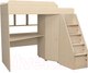 Миниатюра изображения товара Кровать-чердак детская Капризун 13 Р440-2 с рабочей зоной (дуб млечный)