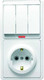 Миниатюра изображения товара Блок выключатель+розетка Кунцево-Электро БКВР 054 Белла (белый)