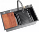 Миниатюра изображения товара Мойка кухонная со смесителем Wisent WG37546B (графит)