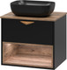 Миниатюра изображения товара Тумба под умывальник Brevita Bergen 60 / BER-07060-19-02-1Я (черный/темное дерево)