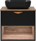 Миниатюра изображения товара Тумба под умывальник Brevita Bergen 60 / BER-07060-19-02-1Я (черный/темное дерево)