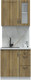 Миниатюра изображения товара Кухонный гарнитур Интерлиния Мила Крафт 0.8 (дуб вотан/дуб вотан/серый каспий)