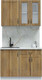 Миниатюра изображения товара Кухонный гарнитур Интерлиния Мила Крафт 1.1 (дуб вотан/дуб вотан/серый каспий)