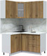 Миниатюра изображения товара Кухонный гарнитур Интерлиния Мила Крафт 1.2x1.6 (дуб вотан/дуб вотан/серый каспий)