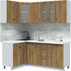 Миниатюра изображения товара Кухонный гарнитур Интерлиния Мила Крафт 1.2x2.0 (дуб вотан/дуб вотан/серый каспий)