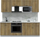 Миниатюра изображения товара Кухонный гарнитур Интерлиния Мила Крафт 2.2 (дуб вотан/дуб вотан/серый каспий)