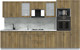 Миниатюра изображения товара Кухонный гарнитур Интерлиния Мила Крафт 3.4 (дуб вотан/дуб вотан/серый каспий)