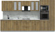 Миниатюра изображения товара Кухонный гарнитур Интерлиния Мила Крафт 3.6 (дуб вотан/дуб вотан/серый каспий)