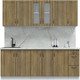 Миниатюра изображения товара Кухонный гарнитур Интерлиния Мила Крафт 2.1 (дуб вотан/дуб вотан/серый каспий)