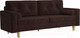 Миниатюра изображения товара Диван Mebel-Ars Белфаст (велюр шоколадный НВ-178/26)